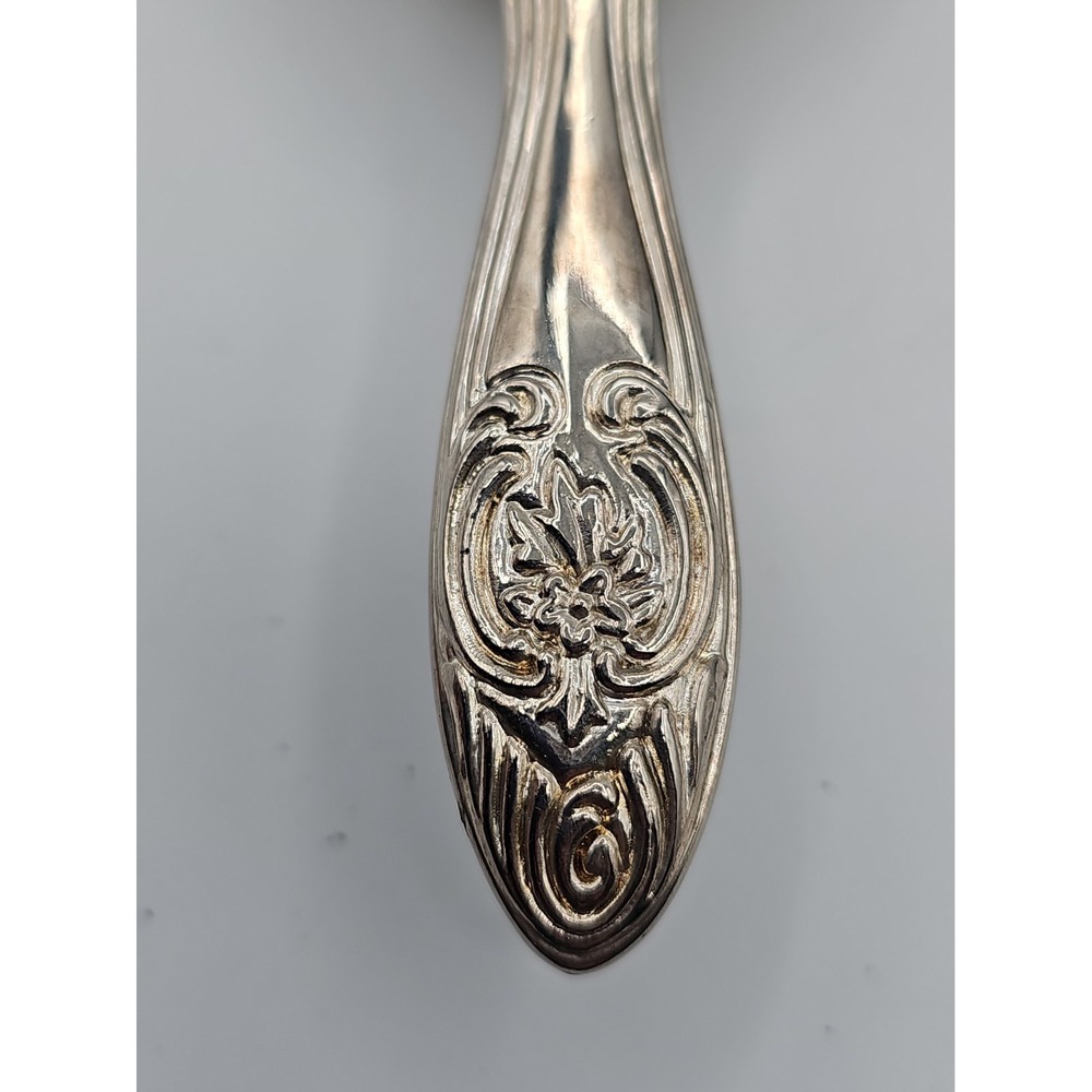 Vintage Godinger Ornate Silver Tone Vanity Hair Brush Floral Scroll - Picture 3 of 9